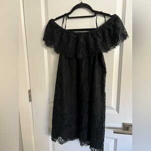 Madewell black lace off the shoulder dress
